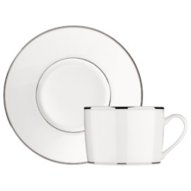 Taza para cafe/té con plato Albi platino