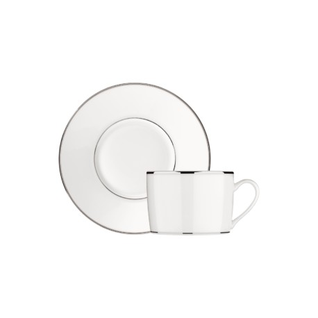 Taza para cafe/té con plato Albi platino