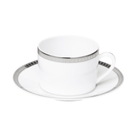 Taza para cafe/té con plato Malmaison platino