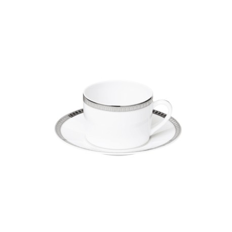 Taza para cafe/té con plato Malmaison platino